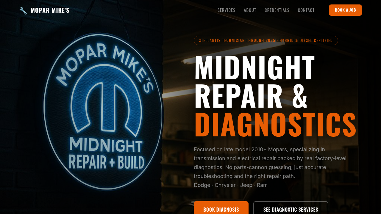 Mopar Mike homepage preview